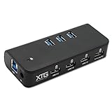 XTG Home Power Station: Slim 7 Port Powered USB (2.0 & 3.0) Hub for Fast Charge & High Speed Data Transfer. For use with Mac, Linux and Windows. Includes AC Adapter and USB 3.0 (Type A to Type B) Cable.