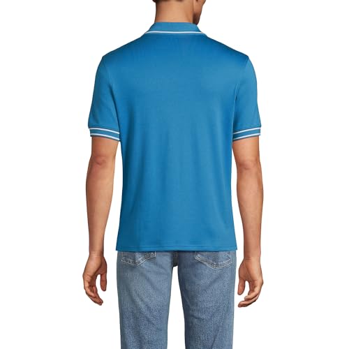 Polo Lands' End para hombre con manga corta, bolsillo y algodón Supima americano miniatura 2