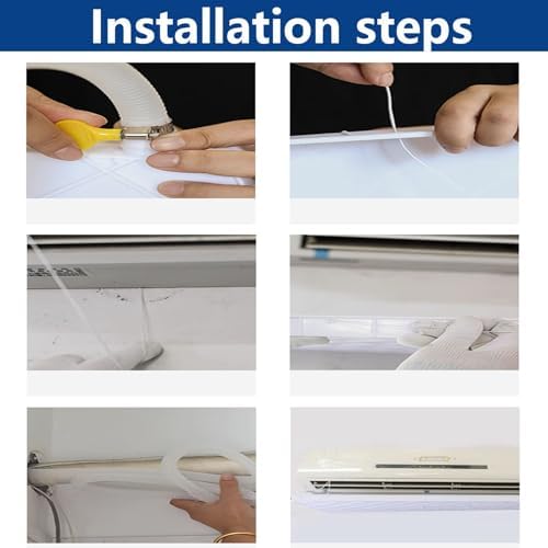 5P Air Conditioner Drip Pan with Drain Pipe - Leak-Proof AC Drain Tray, PP5 Material, Reinforced Grid, Universal Fit for Indoor/Outdoor Units (3-5P, 400cm Hose) - Essential AC Accessory