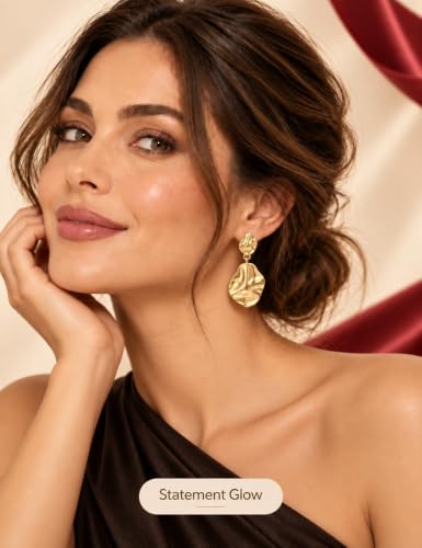 6 Pairs Chunky Gold Plated Knot Earrings for Women - image 8