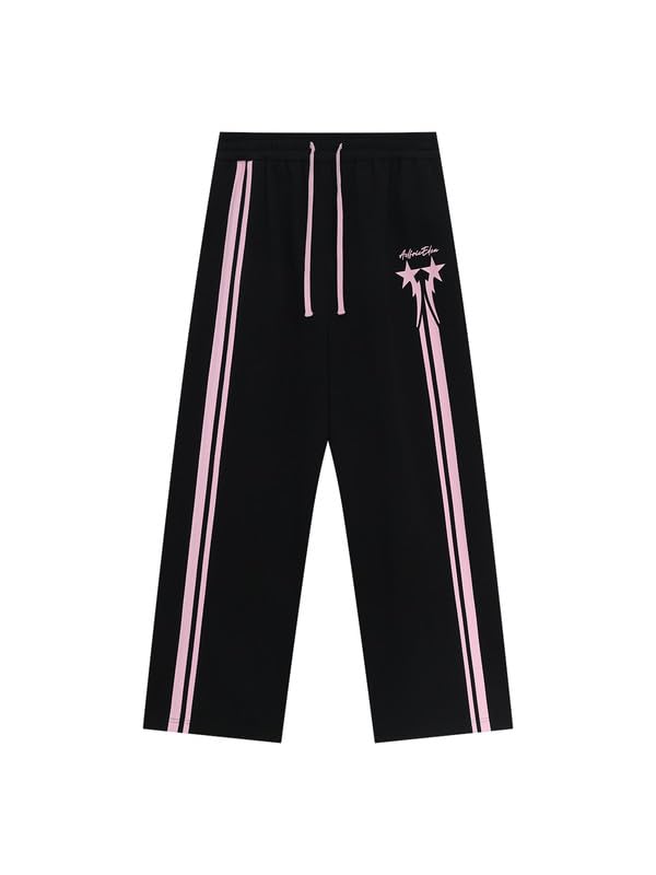 Aelfric Eden Farbblockierung Baggy Jogginghose Herren Damen Weites Bein Sweatpants Baumwolle Kordelzug Freizeithose Y2K Streetwear Sporthose mit Taschen