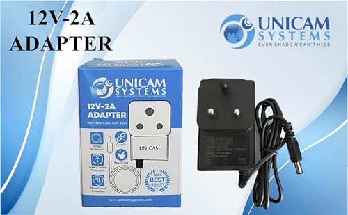 Image of 12V 2A Power Adapter for CCTV Camera, DVR, NVR, WiFi Router, Set Top Box, LED Strip Light, Motor, Car & Bike Toys | 100-240V AC Input | Black