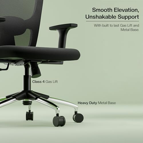 Image of Green Soul Jupiter Lite (Mid Back) | Ergonomic Office Chair for Work | 3 Year Warranty | Single-Lock Synchro Tilt Recline Mechanism | 1D Armrest | Material Nylon | Adjustable Lumbar | Black
