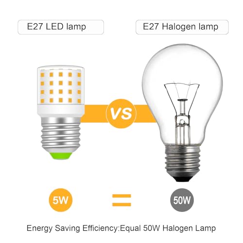 TRIJZHOU 2 Pack E27 LED Light Bulbs 6W Equivalent to 60W Halogen Warm White 3000k 806 Lumen AC 100-256Volt Beam Angle Energy Saving Larger E27 Screw Bulb - Image 3