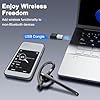 OrcoW Bluetooth Headsets with Dual Mic V5.4 Single wireless Headset Handsfree Earpiece with 72 Hrs Talking Time Mute Two Device Connection for Business/Office with Android iOS Laptop, with USB Dongle #4