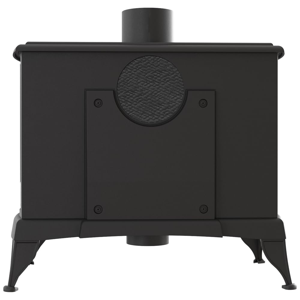 KRATKI Żeliwny piec kominkowy K9 ECO – 8 kW – Ø 130 – wolnostojący piec na drewno w stylu retro – spełnia wymogi Ekoprojekt & BImSchV 2