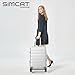 Simcat 24 inch All Aluminum Luggage, Aluminum Alloy Hard Shell Suitcase, Lightweight Trolley Luggage Checked Suitcase with TSA Locks, Silent Wheels (Silver, Modern Style)