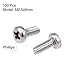 uxcell M2.5x6mm Machine Screws Pan Phillips Cross Head Screw 304 Stainless Steel Fasteners Bolts 100Pcs