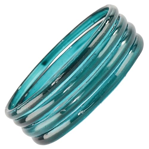 Image of STYOLLO Viral Jelly Plain Transparent Glass Kada Set For Women & Girls | Kanch Kada For Girls | Daily Ethnic Traditional Jewelry | Glossy Classic Fashion Kangan For Wedding, Festive & Parties - Set Of 4