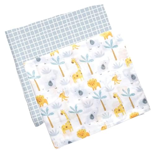 Image of Stephen Joseph Baby Swaddle Blanket, Unisex Swaddle Wrap Soft Muslin Swaddle Blankets, Receiving Blanket for Boys and Girls, 47 x 47 inches, Set of 2, Zoo