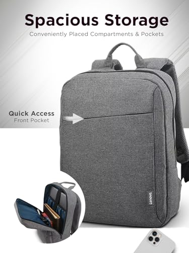 Image of Lenovo Casual Laptop Backpack B210 - 15.6 inch - Padded Laptop /Tablet Compartment - Durable and Water-Repellent Fabric - Lightweight - Grey