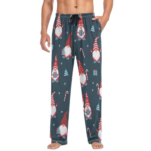 Christmas Gnomes Gift Pajama Pants Xmas Tree Snowflake Lounge Sleepwear PJs Men's Pajama Bottoms Sleep Pants XL4