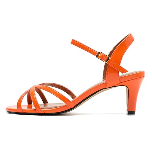 Image of MAIERNISI JESSI Unisex Men's Women's Strappy Sandals, Kitten Heel, Slingback, Open Toe, Dress Shoes