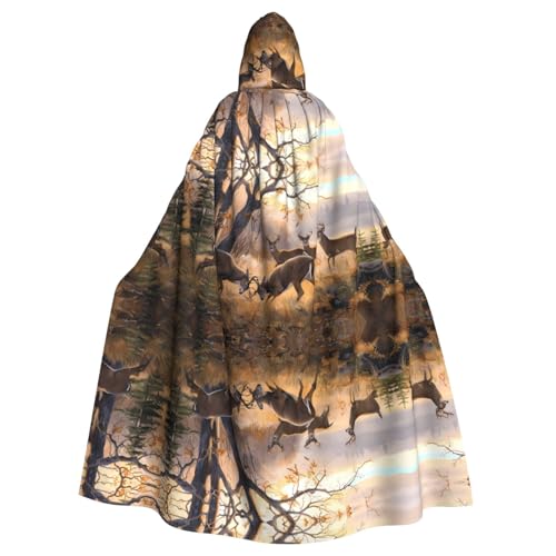 Capa con capucha de caza de ciervos cómoda y sin cremalleras para disfraces rápidos