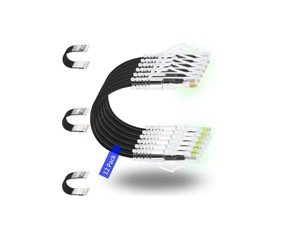 SETH ENTERPRISES ® 0.3 Meter (Pack of 12) CAT6 Patch Cord for Router || Smart TV || Networking