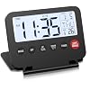 ORIA Digital Travel Alarm Clock, Small Foldable Alarm Clock, Battery Operated LCD Desk Clock, Simple Operation Calendar Clock with Backlight, Date, Temp, Snooze, for Travel Business Trip Home