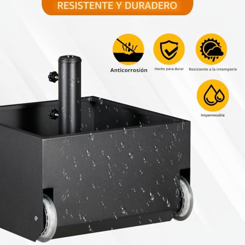 Base de paraguas resistente con maceta rellenable y gran capacidad 4
