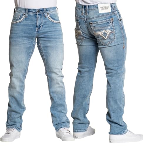 American Fighter Men's Legend River Denim Jeans, Slim Straight Fit