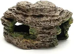 Tocas de Rochas para Peixes e Répteis de Médio Porte | Ornamento de Resina Atóxica para Aquários e Terrários | Pintura Artesanal (Ciclideos)