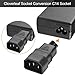 DKARDU IEC C14/C13 to C5/C6 Cloverleaf Power Adapter for Kettle, 3 Pin Male Female IEC320 AC 250V 10A Plug Socket Connector Converter for Laptop UPS Monitor, 2 PCS