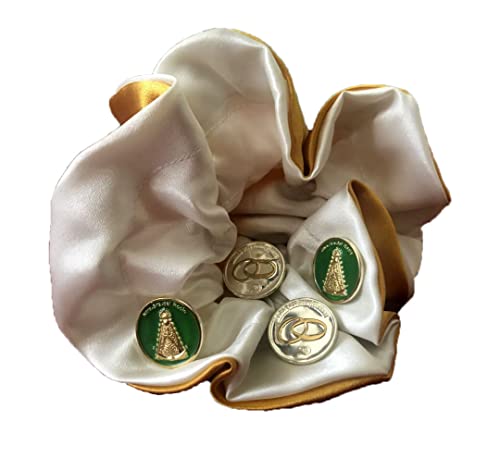 DOCOLASTRA Arras de la Vírgen del Rocío Tricolor con Saquito Reversible y Estuche Cover