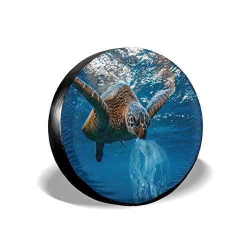 Housse de Roue 15 Pouces Tortue de mer Voiture Pneu Housse Sac De Rangement Roue Pneu Protection Cache-pneus - Anti-poussière - pour Voiture Camion Et Remorque 70-75cm Cover