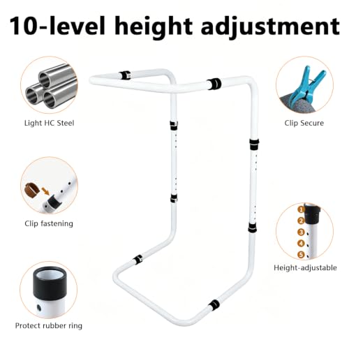 Levantador de manta ajustable de 65-84.5 cm para pie de cama y soporte de 136 kg 5