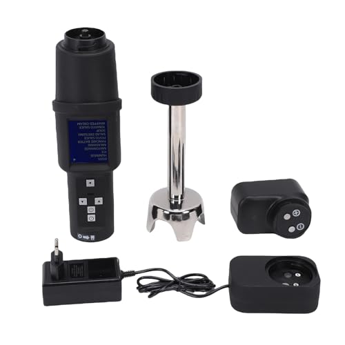 ViaGasaFamido Batidora de Mano Comercial de 300 W, Batidora Industrial, Profesional con Motor sin Escobillas, Velocidad Variable de 3000 a 12 000 RPM, de Acero Inoxidable de (Enchufe de la UE)