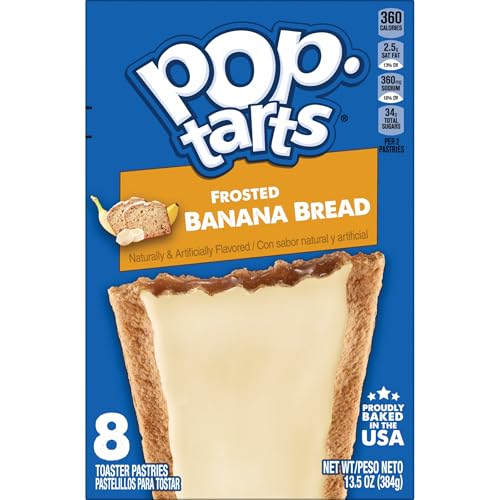 Image of Pop-Tarts Toaster Pastries, Breakfast Foods, Kids Snacks, Frosted Banana Bread (8 Pop-Tarts)