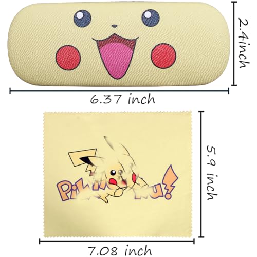 ADBGV Cute Stylish Hard Shell Eyeglasses Cases Protective Case Storage Box With Glasses Cloth Eyeglass Strap for Girl Teen