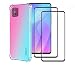 Produktbild LEYAN Hülle für Oppo Reno 4Z 5G (Oppo Reno4 Z 5G) + 2 Panzerglas, Schutzhülle TPU Silikon Handyhülle mit Farbverlauf Design, Transparent Stoßfest Bumper Case Soft Flex Cover, Pink/Grün