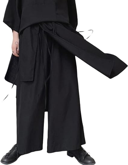 Amazon Thrgkai サルエルパンツ メンズ 変形 袴パンツ はかまパンツ アラジンパンツ メンズ ゆったり 男女兼用 ワイドパンツ ヒップホップパンツ ブラック系 リラックスパンツ ドレープ 大きいサイズボトムス モード系 オールシーズン対応 ロングパンツ 通販