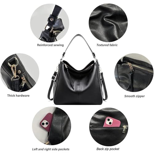 Image of ITALISH Brown Hobo Shoulder Handbag for Women in Faux Leather 39 x 33 x 13 cm