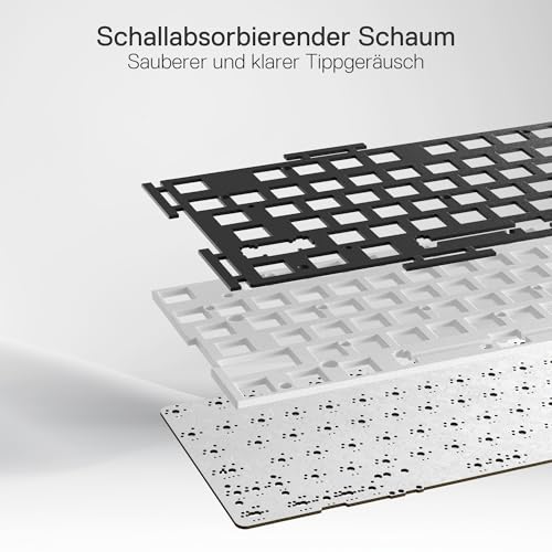 K668 QWERTZ-Layout tastiera da gioco cablata, tastiera a 105 + 4 tasti, presa hot-swap, interruttori silenziosi rossi, cappucci per tasti in colori misti, retroilluminazione RGB, scorciatoie - Tastiera gaming - Immagine 2