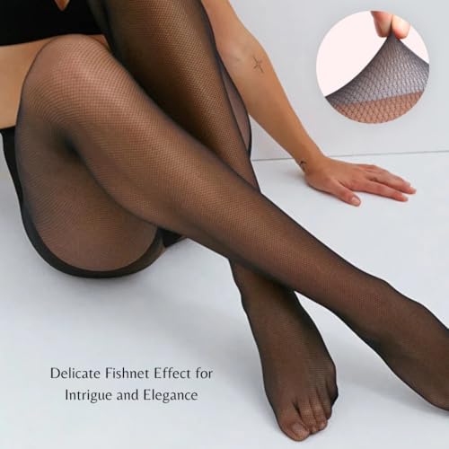 PENTI Tulle Women's Pantyhose | 15 Den Fine Mesh Sheer Tights with Fishnet Style | Comfort & Durable, Black2