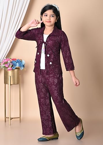 Image of Girls Sparkly Corduroy Co-ord Set, Jacket and Pants, Outfit, Formal Occasion Dress