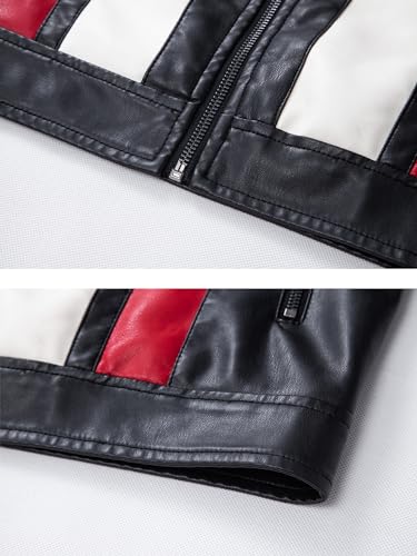 Fanarcher Men'S Leather Jackets Stand Collar Pu Faux Motorcycle Zipper Coat Biker Windbreaker thumb #7