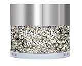 Kiara Sky 3D Glitter Nail Art | Sprinkle On Collection 1 oz | Mix with Acrylic, Gel Polish or dip Powder | Black Ice (Charcoal Gun Metal)