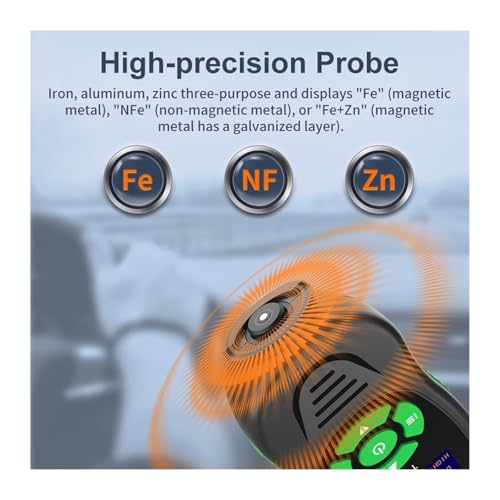 Medidor digital de espesor de pintura y recubrimientos para automóvil, con detección automática, sonda Fe/FeZn/NFe miniatura 4