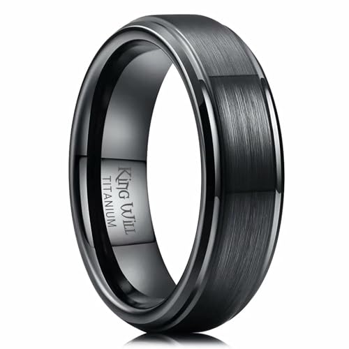 Alliance en titane pour homme et femme bague fiançailles brossée 6mm 8mm