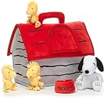 Lambs & Ivy Classic Snoopy Interactive Plush Doghouse avec 5 Jouets d'animaux farcis