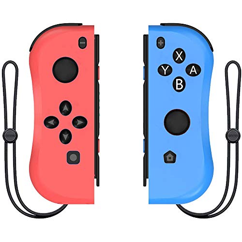 Joy Con Controller Replacement Campatiable for Nintendo Switch - Left and Right Neon Joycon Pad with Wrist Strap, Alternatives for Nintendo Switch Controllers, Wired/Wireless L/R Switch Remotes