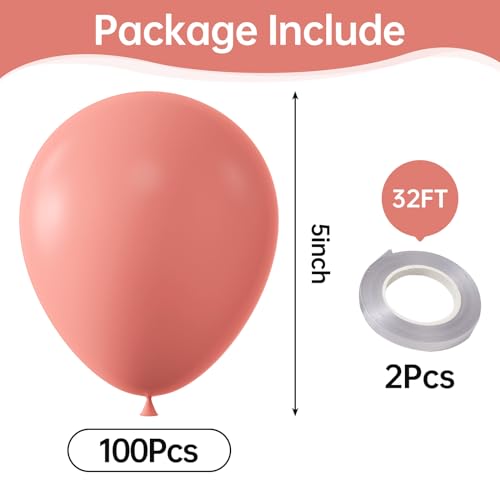 Image of KALOR Coral Red Balloons,100 Pcs 5 Inch Mini Matte Latex Balloons for Balloon Garland Arch, Birthday Decoration, Wedding Party, Baby Shower Decorations