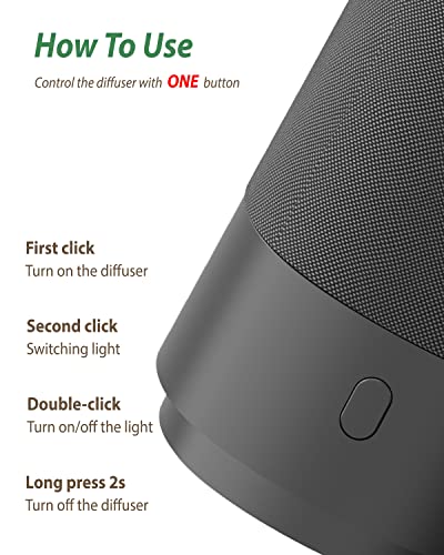 Spring Poetry Essential Oil Diffuser-100Ml Premium 3.0Mhz Ultrasonic Cool Mist Humidifier With Aromatherapy Oil Diffusers For Home/Room/Office/Travel,7 Colors Light And Waterless Auto-Off（Black） #TOP6