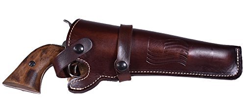 BlueStone Safety Western Leather Revolver Holster Fits 4 to 6 inch Barrel Revolvers Single Double Action Ruger Redhawk GP100 Colt Army 45 Long