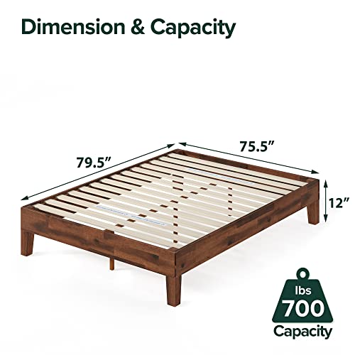 Image of Zinus Marissa Deluxe Wood Platform Bed Frame, No Box Spring Needed, Wood Slat Support, Easy Assembly, King
