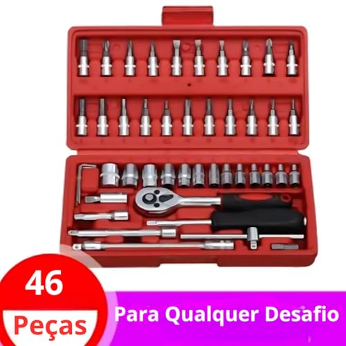 Kit Ferramentas Completo Catraca Soquetes Bits Chave