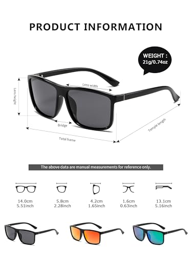 (3 PACK) Sunglasses for Men Women Polarized Sports Driving Fishing Glasses2