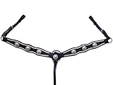 Echte Rohhaut Thor Equine Vorderzeug Western mit Concha und Rohhaut Cob/Full Schwarz