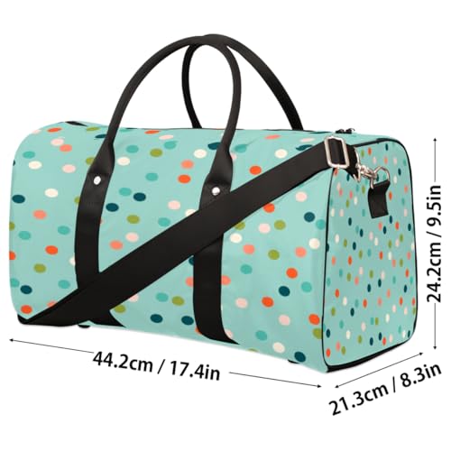 Colorful Polka Dots Travel Duffel Bag, Modern Sports Tote Gym Bag, Foldable Weekender Overnight Bag, Luggage Handle Bag for Women Men4